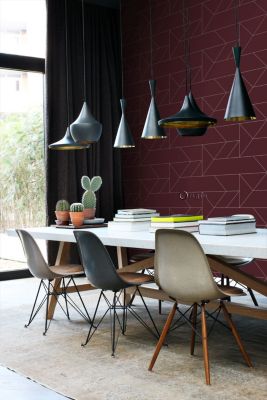 Origin Wallcoverings papier peint lignes graphiques rouge - 0,53 x 10,05 m - 347727