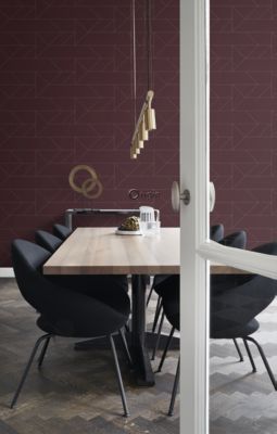 Origin Wallcoverings papier peint lignes graphiques rouge - 0,53 x 10,05 m - 347727