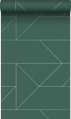 Origin Wallcoverings papier peint lignes graphiques vert foncé - 0,53 x 10,05 m - 347724
