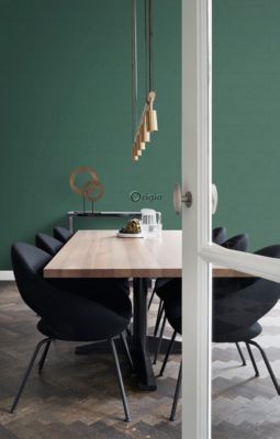 Origin Wallcoverings papier peint lignes graphiques vert foncé - 0,53 x 10,05 m - 347724
