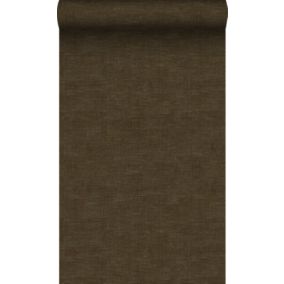 Origin Wallcoverings papier peint lin marron - 0.53 x 10.05 m - 347864