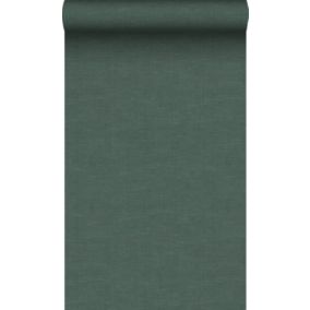 Origin Wallcoverings papier peint lin vert mousse - 0,53 x 10,05 m - 347636