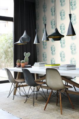 Origin Wallcoverings papier peint Marilyn Monroe blanc et turquoise - 53 cm x 10,05 m - 326349
