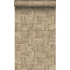 Origin Wallcoverings papier peint morceaux carrés de déchets de bois beige - 50 x 900 cm - 347930