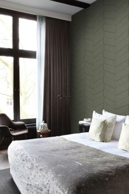 Origin Wallcoverings papier peint motif de carrellages avec imitation peau de serpent vert olive grisé - 0,53 x 10,05 m - 347792