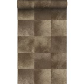 Origin Wallcoverings papier peint motif en peau d'animal brun foncé - 53 cm x 10,05 m - 347325