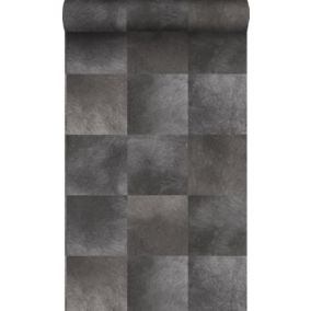 Origin Wallcoverings papier peint motif en peau d'animal gris foncé - 53 cm x 10,05 m - 347327