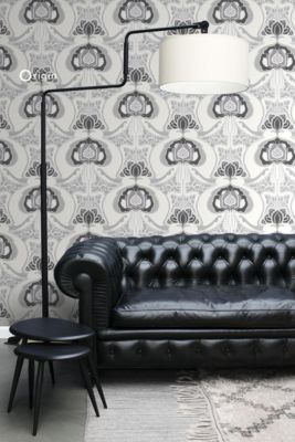 Origin Wallcoverings papier peint motif floral Art Nouveau noir et gris - 53 cm x 10,05 m - 347209