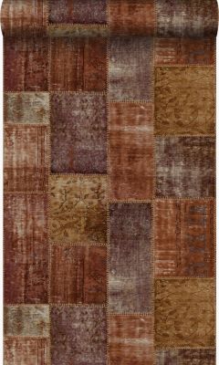 Origin Wallcoverings papier peint motif kilim brun rouille - 53 cm x 10,05 m - 347465
