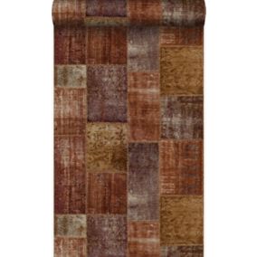 Origin Wallcoverings papier peint motif kilim brun rouille - 53 cm x 10,05 m - 347465