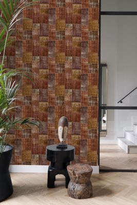 Origin Wallcoverings papier peint motif kilim brun rouille - 53 cm x 10,05 m - 347465