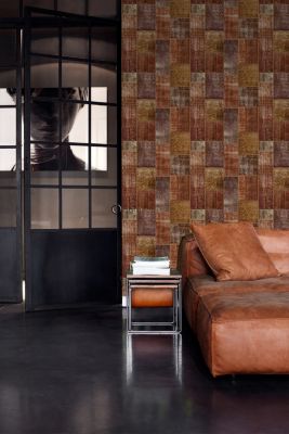Origin Wallcoverings papier peint motif kilim brun rouille - 53 cm x 10,05 m - 347465