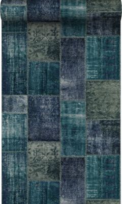 Origin Wallcoverings papier peint motif kilim vert émeraude - 53 cm x 10,05 m - 347467