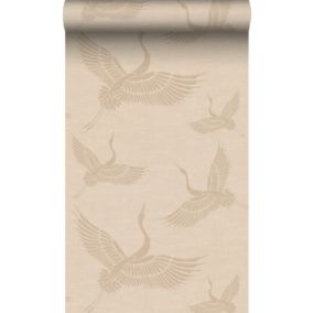 Origin Wallcoverings papier peint oiseaux de grue beige - 0,53 x 10,05 m - 347826