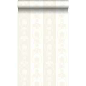 Origin Wallcoverings papier peint ornement argent et blanc - 53 cm x 10,05 m - 346829