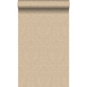 Origin Wallcoverings papier peint ornement beige champagne - 53 cm x 10,05 m - 345427