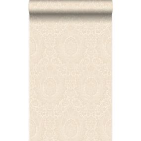 Origin Wallcoverings papier peint ornement beige crème - 53 cm x 10,05 m - 345433