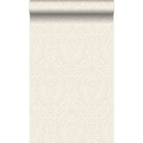 Origin Wallcoverings papier peint ornement blanc de fleur - 53 cm x 10,05 m - 345425