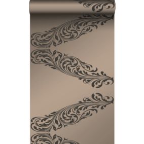 Origin Wallcoverings papier peint ornement bronze brillant et marron - 53 cm x 10,05 m - 345747