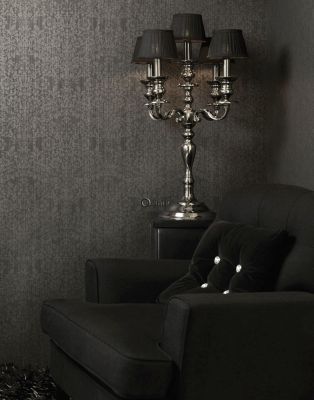 Origin Wallcoverings papier peint ornement noir - 53 cm x 10,05 m - 345417