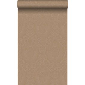 Origin Wallcoverings papier peint ornement taupe et bronze brillant - 53 cm x 10,05 m - 345429