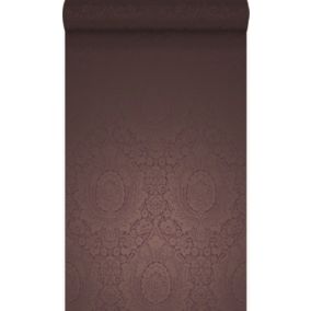 Origin Wallcoverings papier peint ornement violet foncé - 53 cm x 10,05 m - 345435