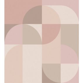 Origin Wallcoverings papier peint panoramique cercles de style Bauhaus beige et rose - 2.5 x 2.79 m - 357321