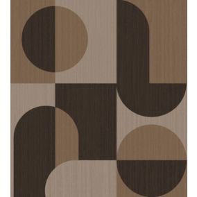 Origin Wallcoverings papier peint panoramique cercles de style Bauhaus cervine et marron - 2.5 x 2.79 m - 357325