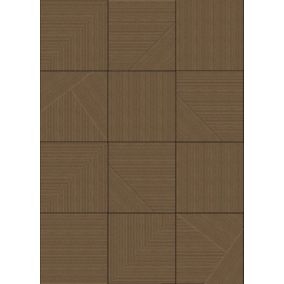 Origin Wallcoverings papier peint panoramique imitation bois en 3D marron - 200 x 279 cm - 357315