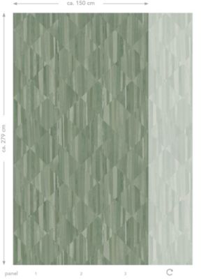 Origin Wallcoverings papier peint panoramique imitation bois en 3D vert grisé - 1,5 x 2,79 m - 357298