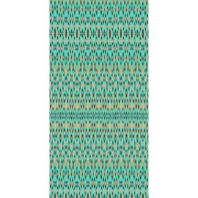 Origin Wallcoverings papier peint panoramique imitation d'ikat turquoise - 150 x 279 cm - 356902