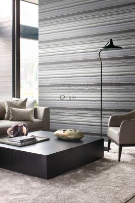 Origin Wallcoverings papier peint pierre de marbre en couches noir et blanc - 53 cm x 10,05 m - 337238