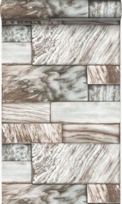 Origin Wallcoverings papier peint pierres de marbre marron clair - 53 cm x 10,05 m - 337255