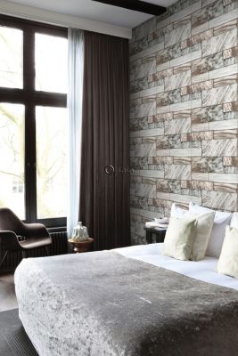 Origin Wallcoverings papier peint pierres de marbre marron clair - 53 cm x 10,05 m - 337255