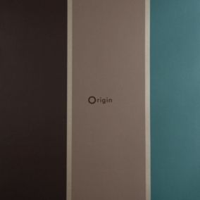 Origin Wallcoverings papier peint à rayures bleu canard et marron - 52 cm x 10,05 m - 307120