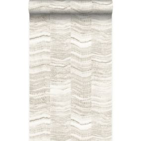 Origin Wallcoverings papier peint rayures en morceaux de marbre stratifié beige - 53 cm x 10,05 m - 337245