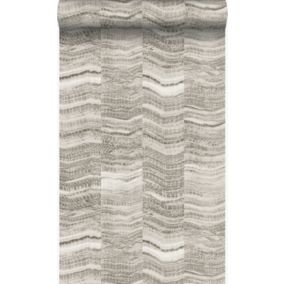 Origin Wallcoverings papier peint rayures en morceaux de marbre stratifié gris clair - 53 cm x 10,05 m - 337246