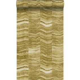 Origin Wallcoverings papier peint rayures en morceaux de marbre stratifié jaune ocre - 53 cm x 10,05 m - 337247