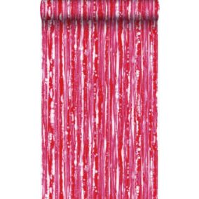 Origin Wallcoverings papier peint à rayures rouge et rose - 53 cm x 10,05 m - 347218
