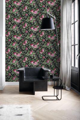 Origin Wallcoverings papier peint roses noir et rose - 53 cm x 10,05 m - 326140