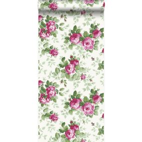 Origin Wallcoverings papier peint roses rose - 53 cm x 10,05 m - 326138