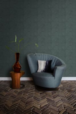 Origin Wallcoverings papier peint sections transversales des troncs d'arbres vert émeraude - 53 cm x 10,05 m - 347549