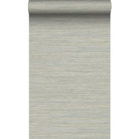 Origin Wallcoverings papier peint structure tissée gris vert - 0,53 x 10,05 m - 347653