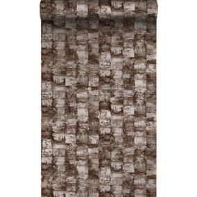 Origin Wallcoverings papier peint à texture brun foncé - 53 cm x 10,05 m - 347359