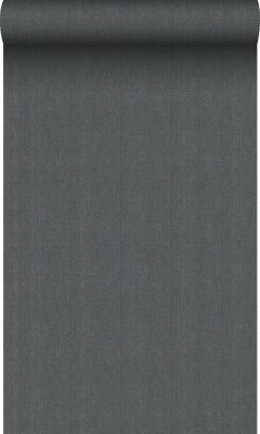 Origin Wallcoverings papier peint tissage à chevrons bleu grisâtre - 0,53 x 10,05 m - 347661