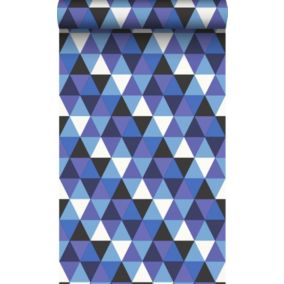 Origin Wallcoverings papier peint triangles bleu - 53 cm x 10,05 m - 347205