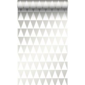 Origin Wallcoverings papier peint triangles graphiques blanc brillant - 0,53 x 10,05 m - 347695