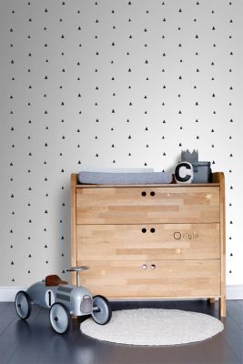 Origin Wallcoverings papier peint triangles graphiques noir et blanc - 0,53 x 10,05 m - 347681