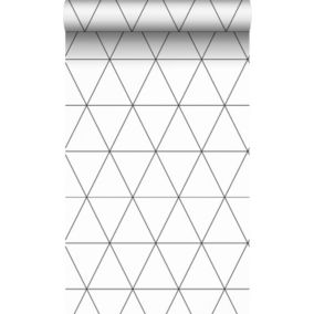 Origin Wallcoverings papier peint triangles graphiques noir et blanc - 0,53 x 10,05 m - 347683