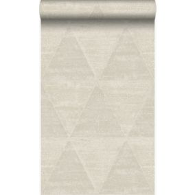 Origin Wallcoverings papier peint triangles métalliques vieillis, altérés et touchés beige - 53 cm x 10,05 m - 337257